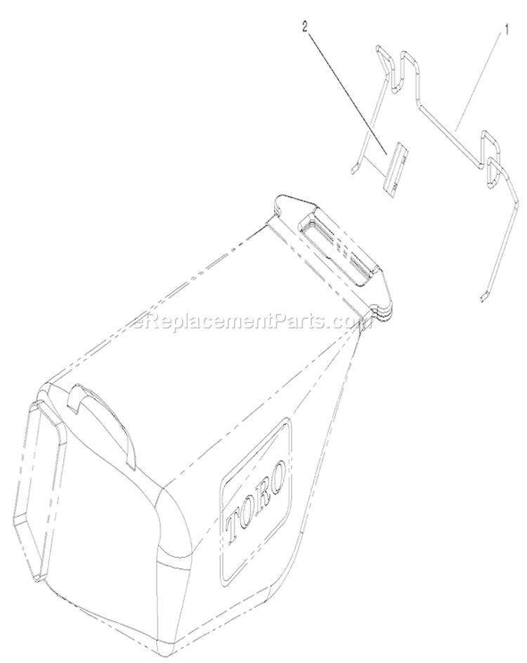 Hanger and Clamp Assembly Diagram and Parts List for 20023 210000001-210999999 - 2001 Toro Lawn Mower