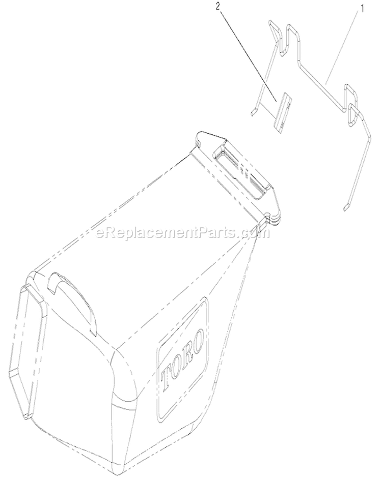 Hanger and Clamp Assembly Diagram and Parts List for 20027 210000001-210999999 - 2001 Toro Lawn Mower