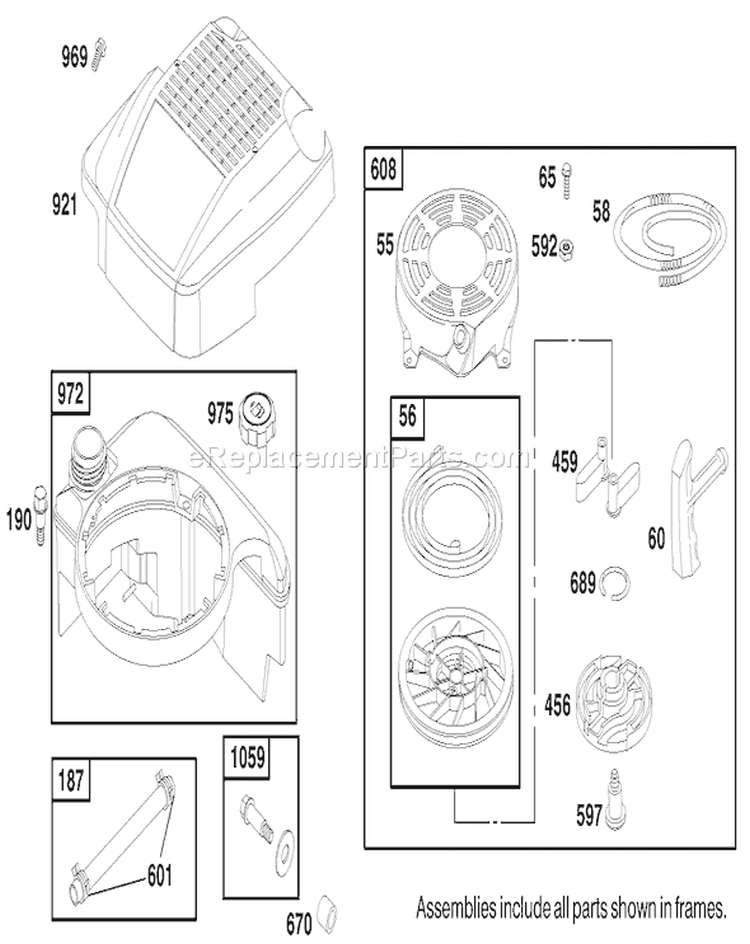 Page G Diagram and Parts List for 20028 9900001-9999999 - 1999 Toro Lawn Mower