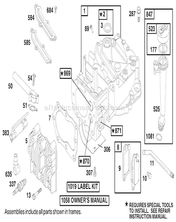 Engine Diagram and Parts List for 20025 200000001-200999999 - 2000 Toro Lawn Mower