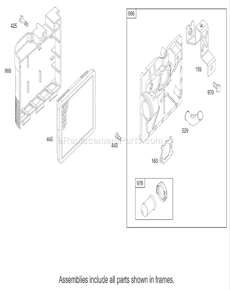 Air Cleaner Assembly Diagram and Parts List for 20033 220000001-220999999 - 2002 Toro Lawn Mower