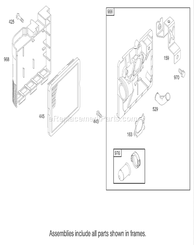 Air Cleaner Assembly Diagram and Parts List for 20033 240000001-240999999 - 2004 Toro Lawn Mower