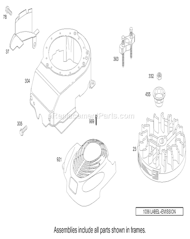 Blower Housing Assembly Diagram and Parts List for 20033 240000001-240999999 - 2004 Toro Lawn Mower