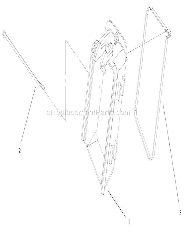 Bag Chute Assembly Diagram and Parts List for 20035 210000001-210999999 - 2001 Toro Lawn Mower