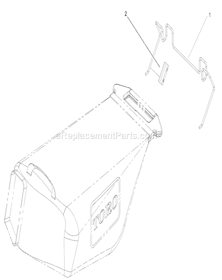 Hanger and Clamp Assembly Diagram and Parts List for 20035 210000001-210999999 - 2001 Toro Lawn Mower
