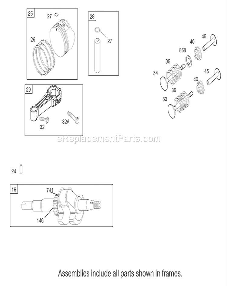 Crankshaft Assembly Diagram and Parts List for 20037 220000001-220999999 - 2002 Toro Lawn Mower