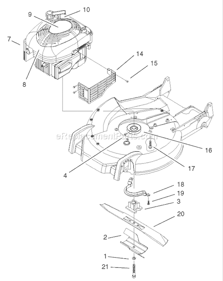 Engine Assembly Diagram and Parts List for 20037 220000001-220999999 - 2002 Toro Lawn Mower