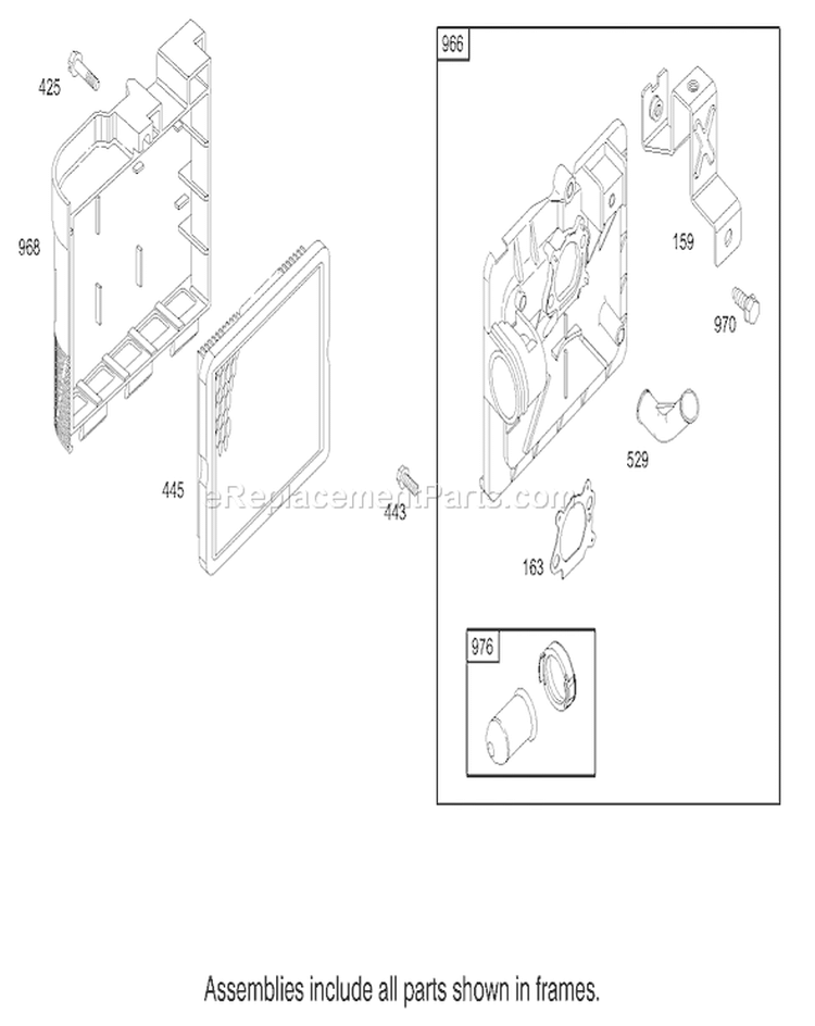 Air Cleaner Assembly Diagram and Parts List for 20037 230000001-230999999 - 2003 Toro Lawn Mower