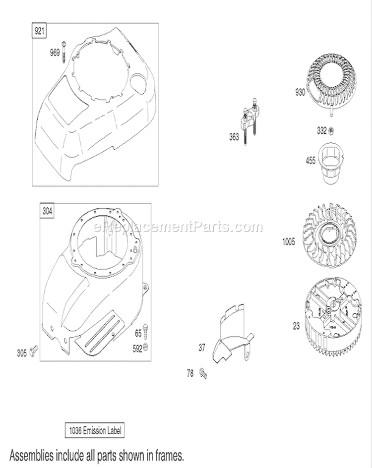 Blower Housing Assembly Diagram and Parts List for 20038 220000001-220999999 - 2002 Toro Lawn Mower