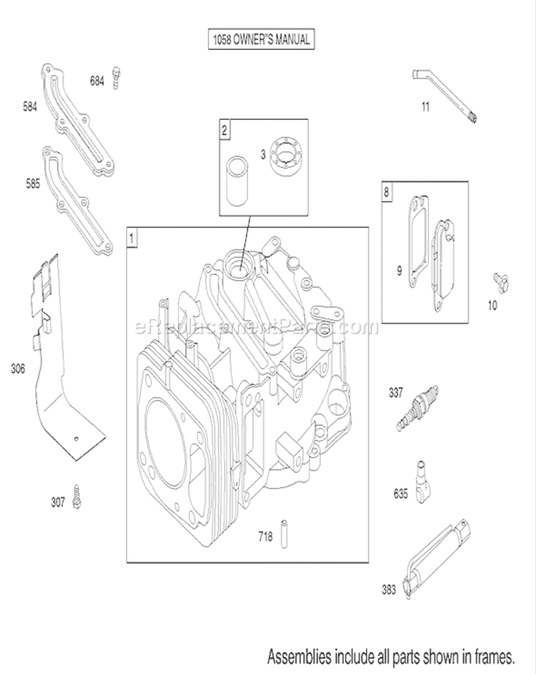 Cylinder Assembly Diagram and Parts List for 20038 220000001-220999999 - 2002 Toro Lawn Mower