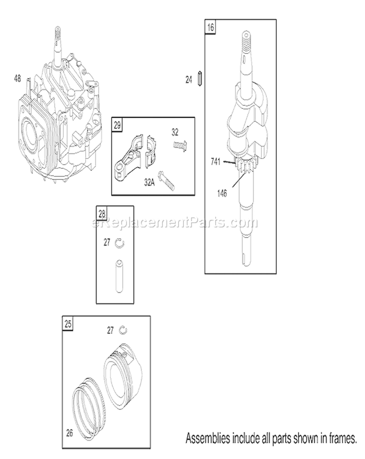 Crankshaft Assembly Diagram and Parts List for 20038 230000001-230999999 - 2003 Toro Lawn Mower