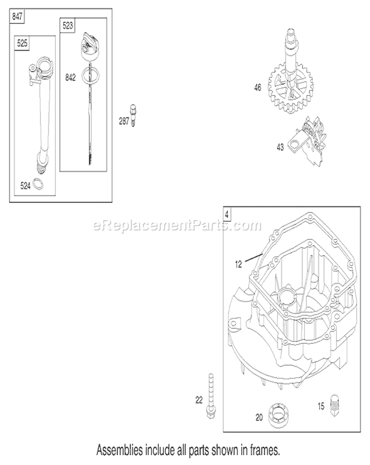 Crankcase Assembly Diagram and Parts List for 20039 220000001-220999999 - 2002 Toro Lawn Mower