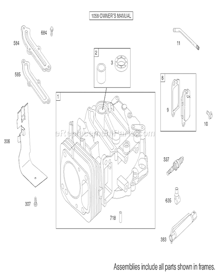 Cylinder Assembly Diagram and Parts List for 20039 220000001-220999999 - 2002 Toro Lawn Mower