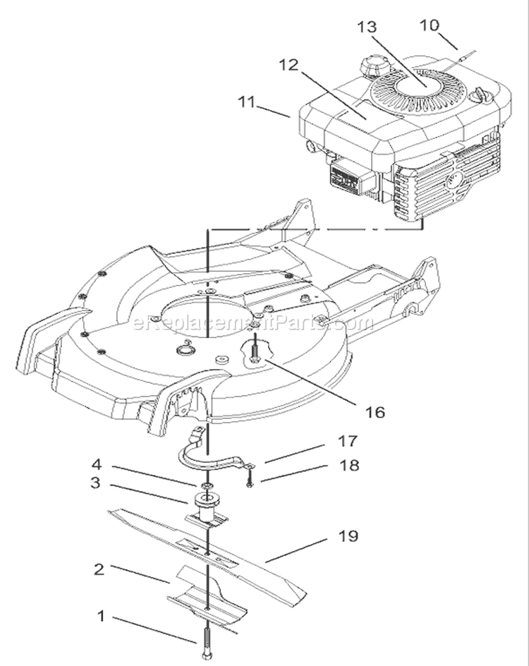 Engine Assembly Diagram and Parts List for 20039 240000001-240999999 - 2004 Toro Lawn Mower