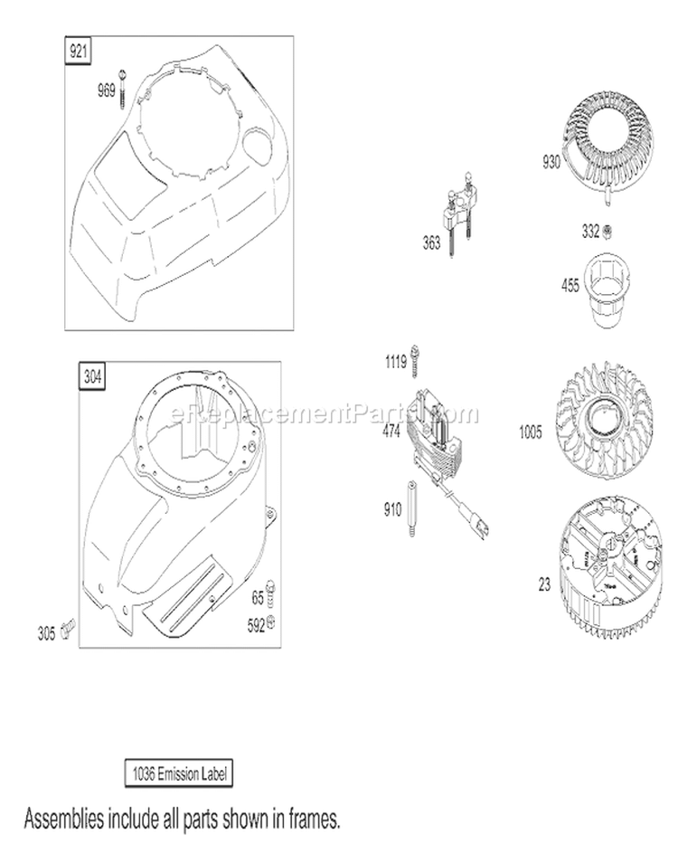 Blower Housing Assembly Diagram and Parts List for 20039 240000001-240999999 - 2004 Toro Lawn Mower