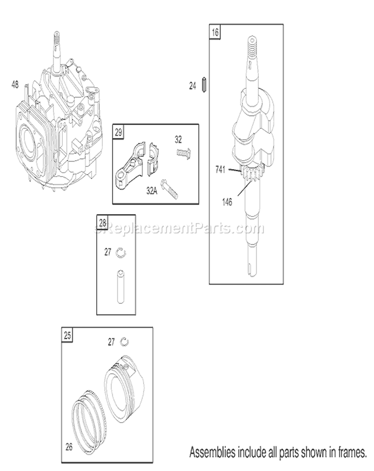 Crankshaft Assembly Diagram and Parts List for 20039 240000001-240999999 - 2004 Toro Lawn Mower