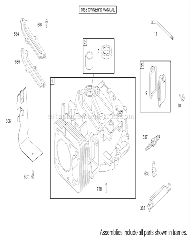 Cylinder Assembly Diagram and Parts List for 20039 240000001-240999999 - 2004 Toro Lawn Mower