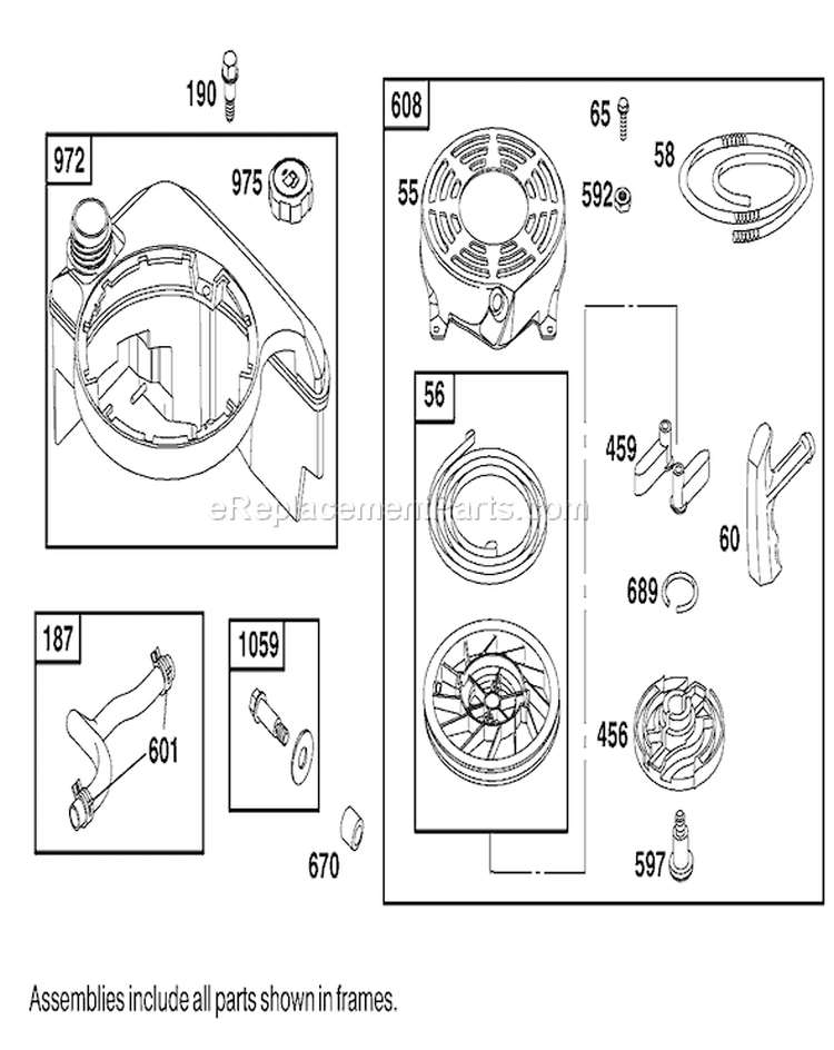 Page G Diagram and Parts List for 20043 9900001-9999999 - 1999 Toro Lawn Mower