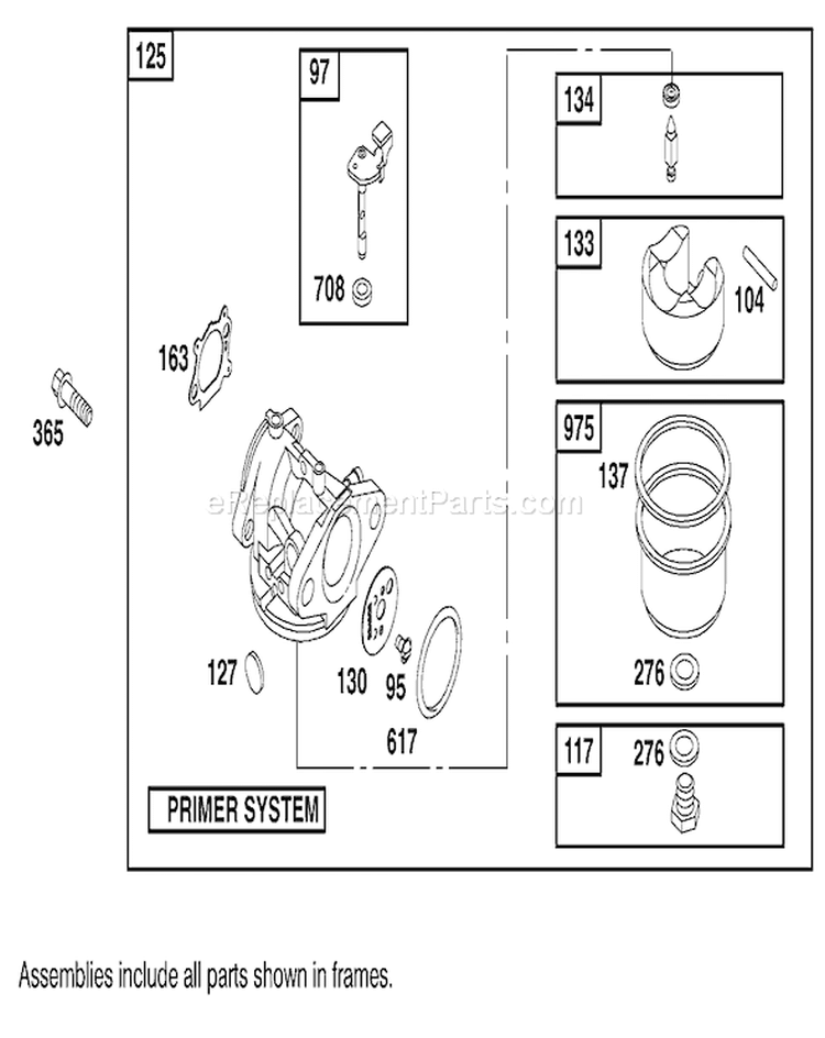 Carburetor Assembly Diagram and Parts List for 20045 210000001-210999999 - 2001 Toro Lawn Mower