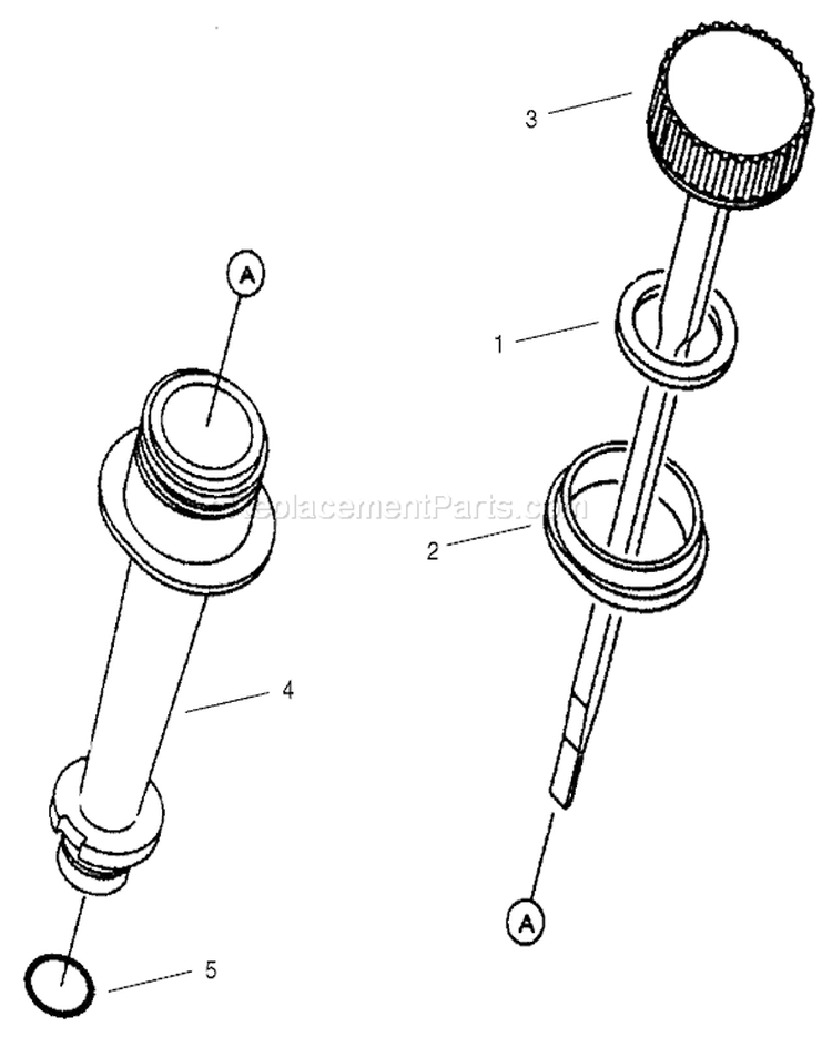 Dipstick and Oil Filter Diagram and Parts List for 20046 210000001-210999999 - 2001 Toro Lawn Mower
