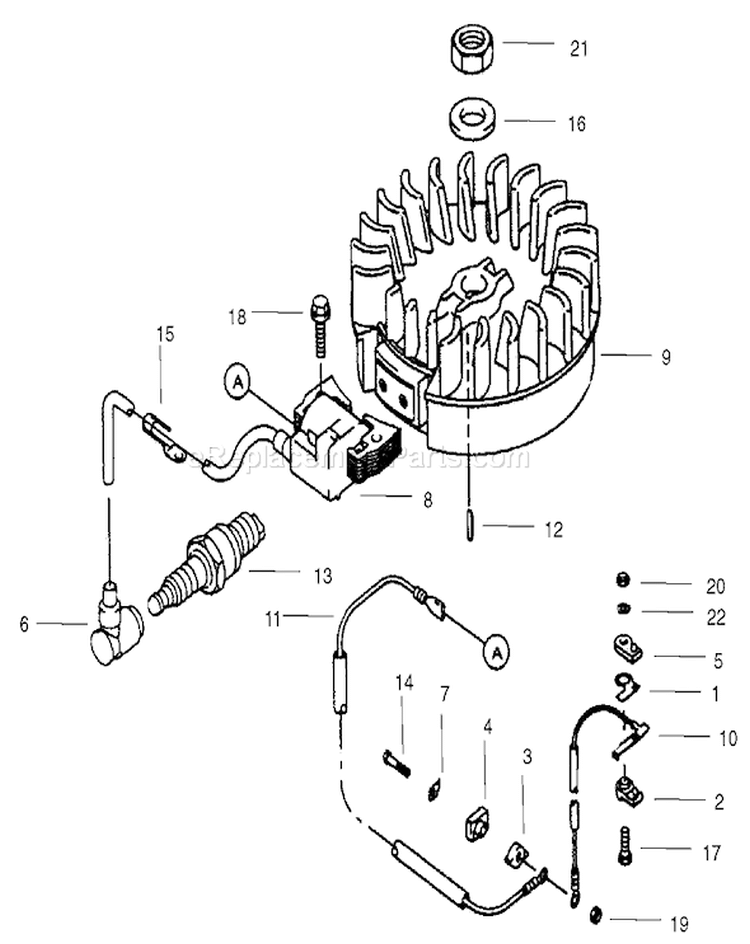 Flywheel Ignition Assembly Diagram and Parts List for 20046 210000001-210999999 - 2001 Toro Lawn Mower