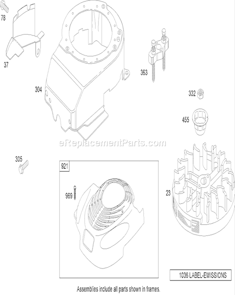 Blower Housing Assembly Diagram and Parts List for 20047 260000001-260999999 - 2006 Toro Lawn Mower