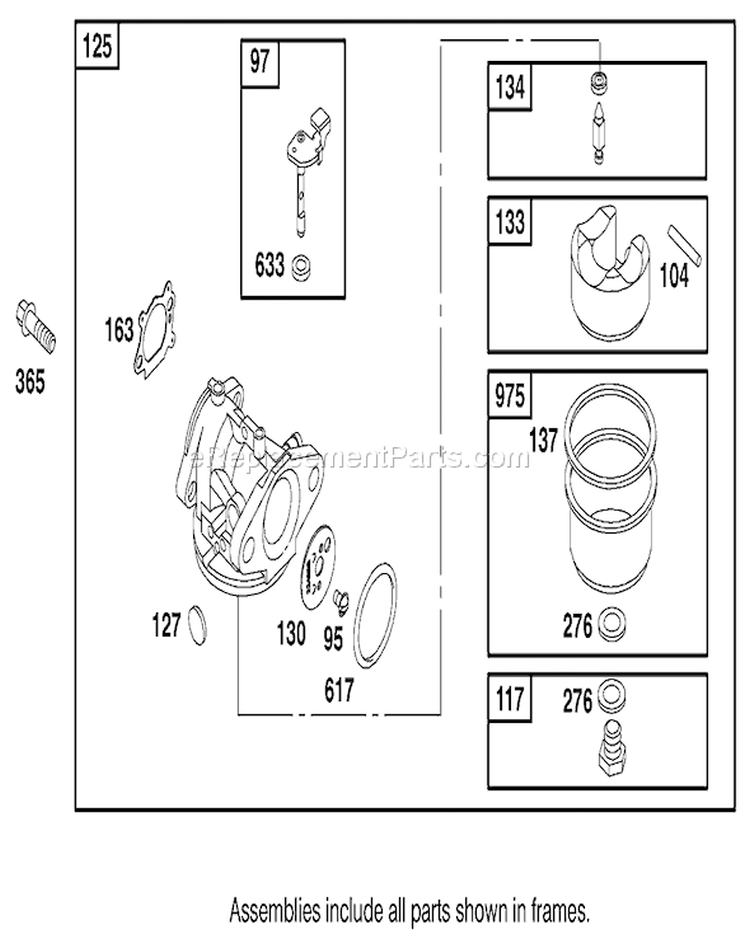 Carburetor Overhaul Kit Diagram and Parts List for 20048 210000001-210999999 - 2001 Toro Lawn Mower