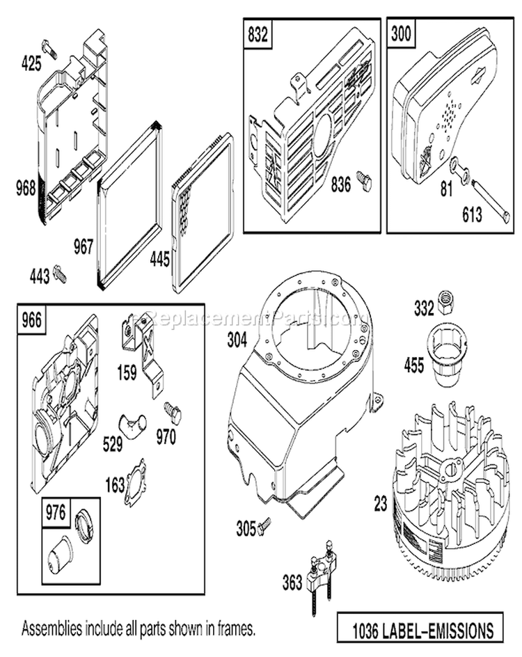 Flywheel, Muffler and Air Cleaner Diagram and Parts List for 20048 210000001-210999999 - 2001 Toro Lawn Mower