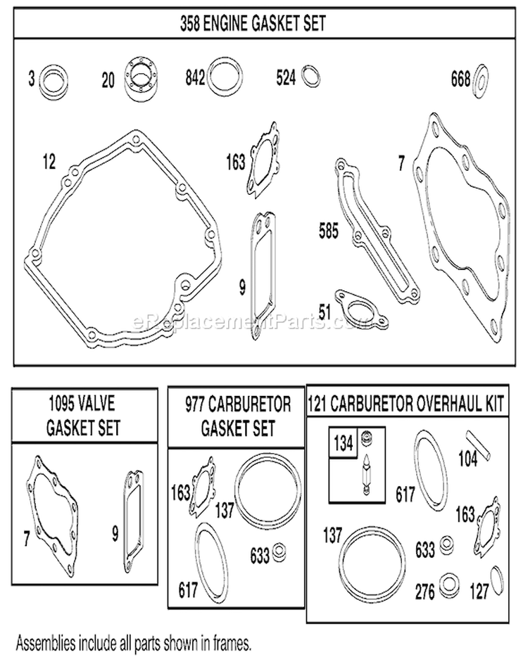 Gasket Kits Diagram and Parts List for 20048 210000001-210999999 - 2001 Toro Lawn Mower