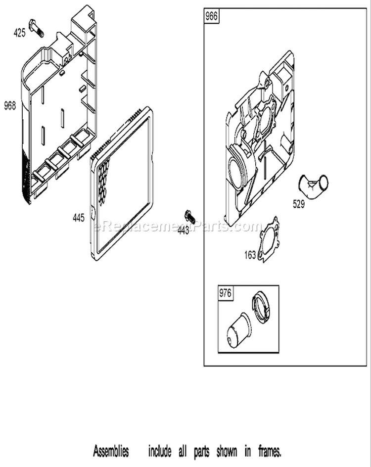 Air Cleaner Assembly Diagram and Parts List for 20049 250000001-250999999 - 2005 Toro Lawn Mower
