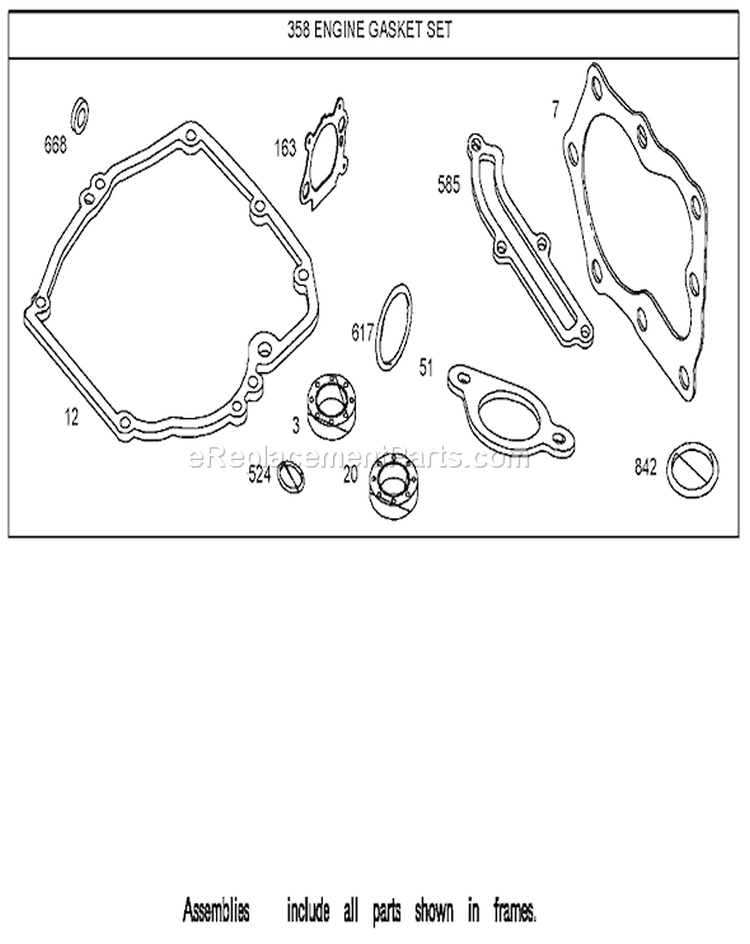 Gasket Assembly Diagram and Parts List for 20049 250000001-250999999 - 2005 Toro Lawn Mower