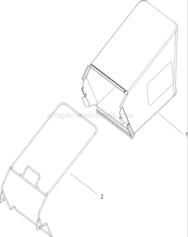 Rear Bag Assembly Diagram and Parts List for 20049 250000001-250999999 - 2005 Toro Lawn Mower