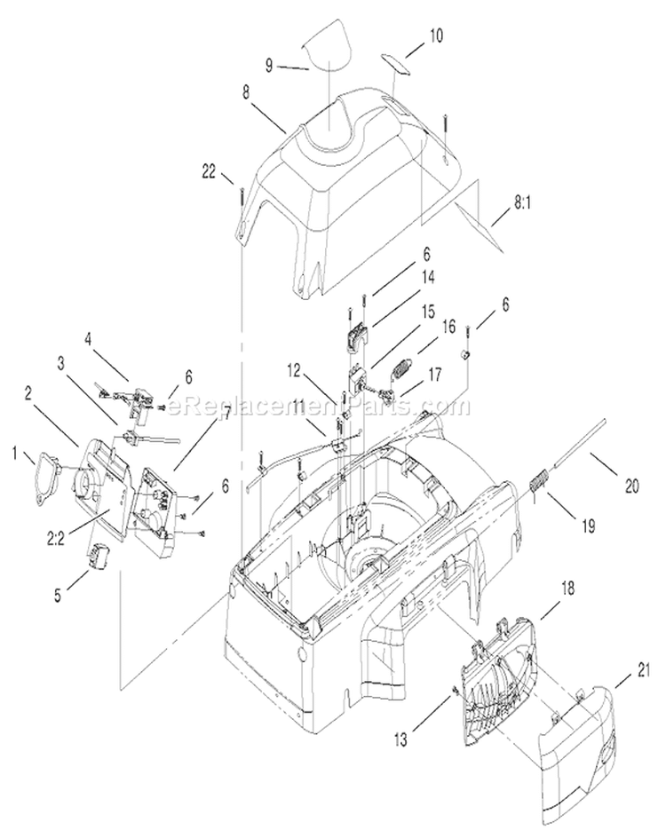 Cover, Mulch Plug and Panel Assembly Diagram and Parts List for 20052 200000001-200999999 - 2000 Toro Lawn Mower