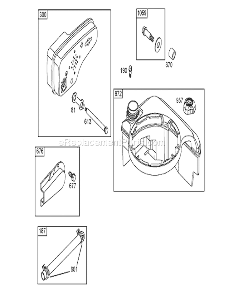 Muffler and Fuel Tank Assembly Diagram and Parts List for 20053 250000001-250999999 - 2005 Toro Lawn Mower