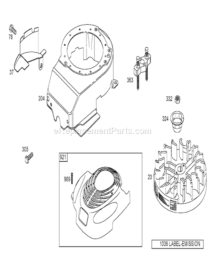 Blower Housing Assembly Diagram and Parts List for 20054 250000001-250999999 - 2005 Toro Lawn Mower