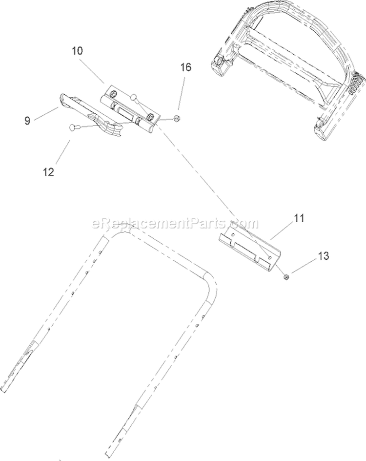Handle Traction Assist Assembly Diagram and Parts List for 20057 260000001-260999999 - 2006 Toro Lawn Mower