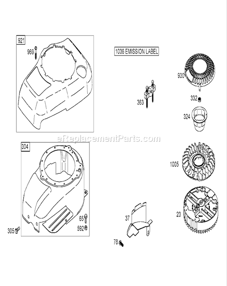 Blower Housing Assembly Diagram and Parts List for 20057 260000001-260999999 - 2006 Toro Lawn Mower