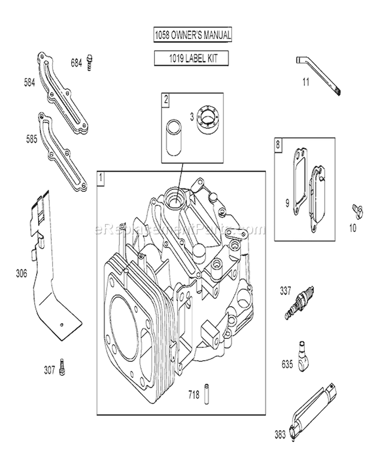 Cylinder Assembly Diagram and Parts List for 20057 260000001-260999999 - 2006 Toro Lawn Mower