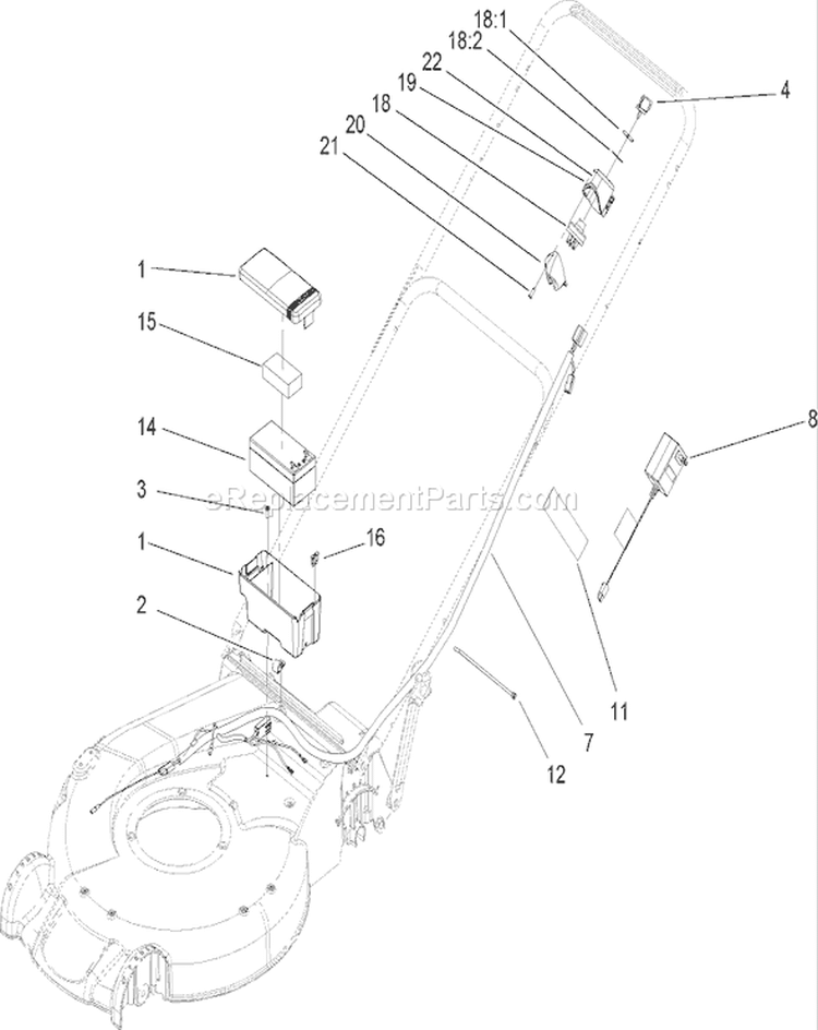 Electric Start Assembly Diagram and Parts List for 20058 250000001-250999999 - 2005 Toro Lawn Mower