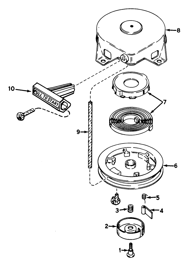 Shroud & Rewind Starter No. 590537 (Engine Model Ah50 Type 1585 & Ah520) (Unit Model 38020 & 38030) Diagram and Parts List for 38020 8000001 - 8999999 Toro Snow Blower