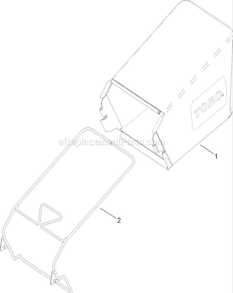 Grass Bag Assembly Diagram and Parts List for 20062 270000001-270999999 - 2007 Toro Lawn Mower