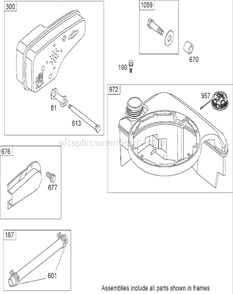 Muffler and Fuel Tank Assembly Diagram and Parts List for 20062 270000001-270999999 - 2007 Toro Lawn Mower