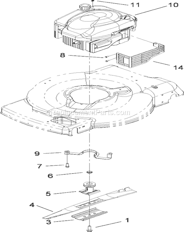 Engine and Blade Assembly Diagram and Parts List for 20064 280000001-280070155 - 2008 Toro Lawn Mower
