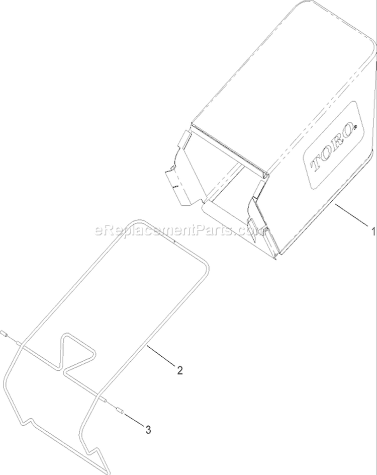 Grass Bag Assembly Diagram and Parts List for 20065 270000001-270999999 - 2007 Toro Lawn Mower