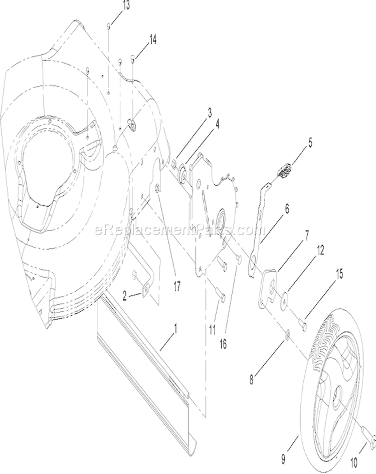 Rear Wheel Assembly Diagram and Parts List for 20065 270000001-270999999 - 2007 Toro Lawn Mower
