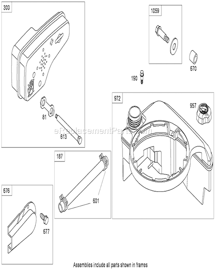 Muffler and Fuel Tank Assembly Diagram and Parts List for 20065 280072442-280999999 - 2008 Toro Lawn Mower