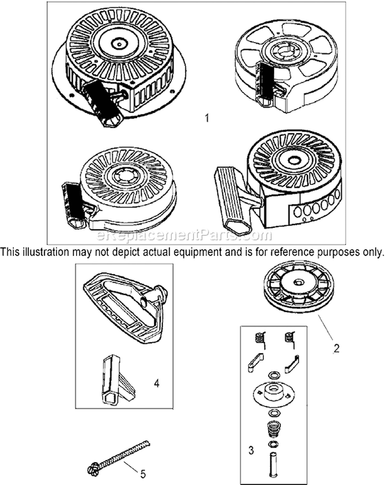 Rewind Starter Assembly Diagram and Parts List for 20070 260000001-260999999 - 2006 Toro Lawn Mower