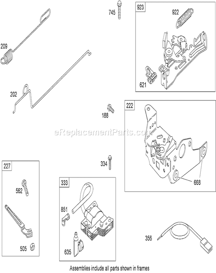 Governor Assembly Diagram and Parts List for 20090C 290000001-290999999 - 2009 Toro Lawn Mower