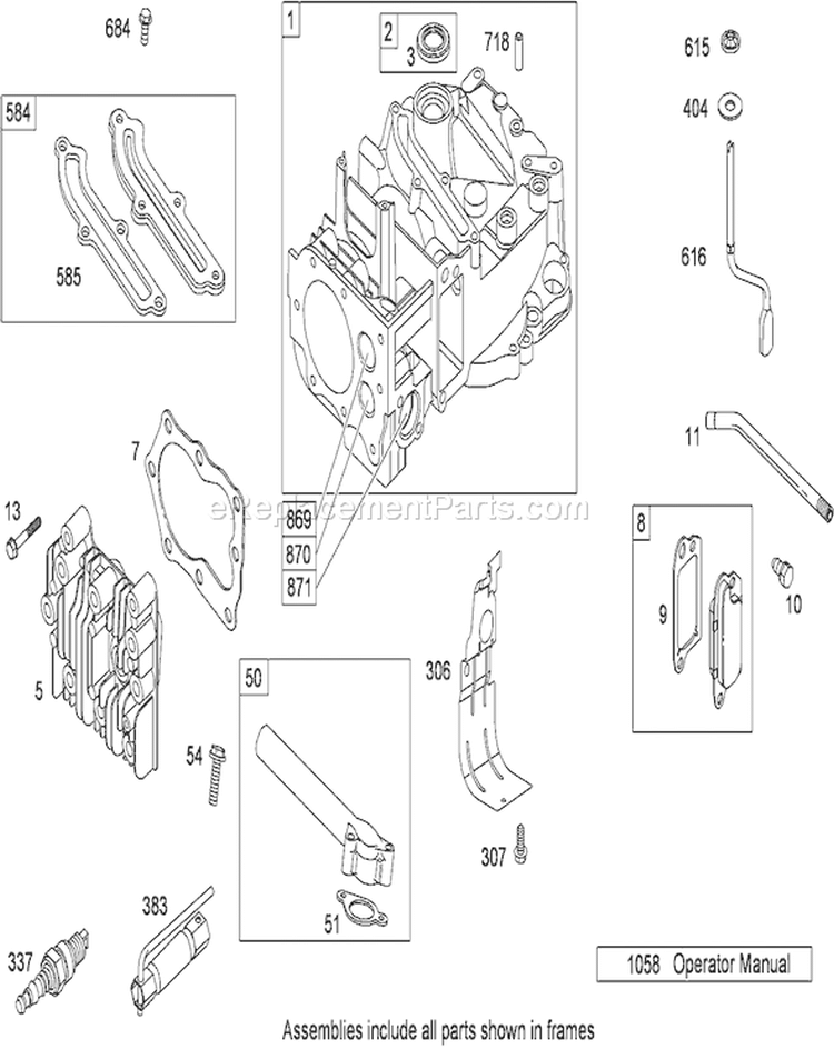 Cylinder Assembly Diagram and Parts List for 20090C 290000001-290999999 - 2009 Toro Lawn Mower
