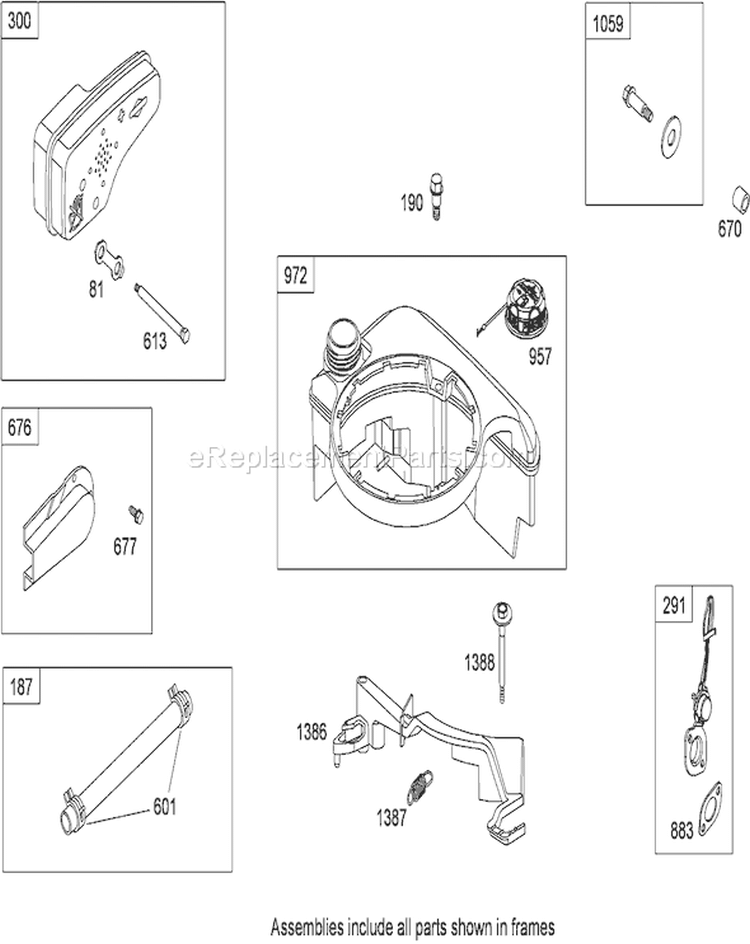 Muffler and Fuel Tank Diagram and Parts List for 20092C 280000001-280999999 - 2008 Toro Lawn Mower